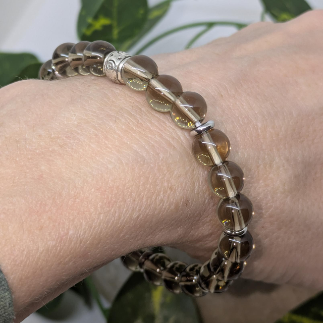 Bracelet "Quartz fumé" 8mm BR-095