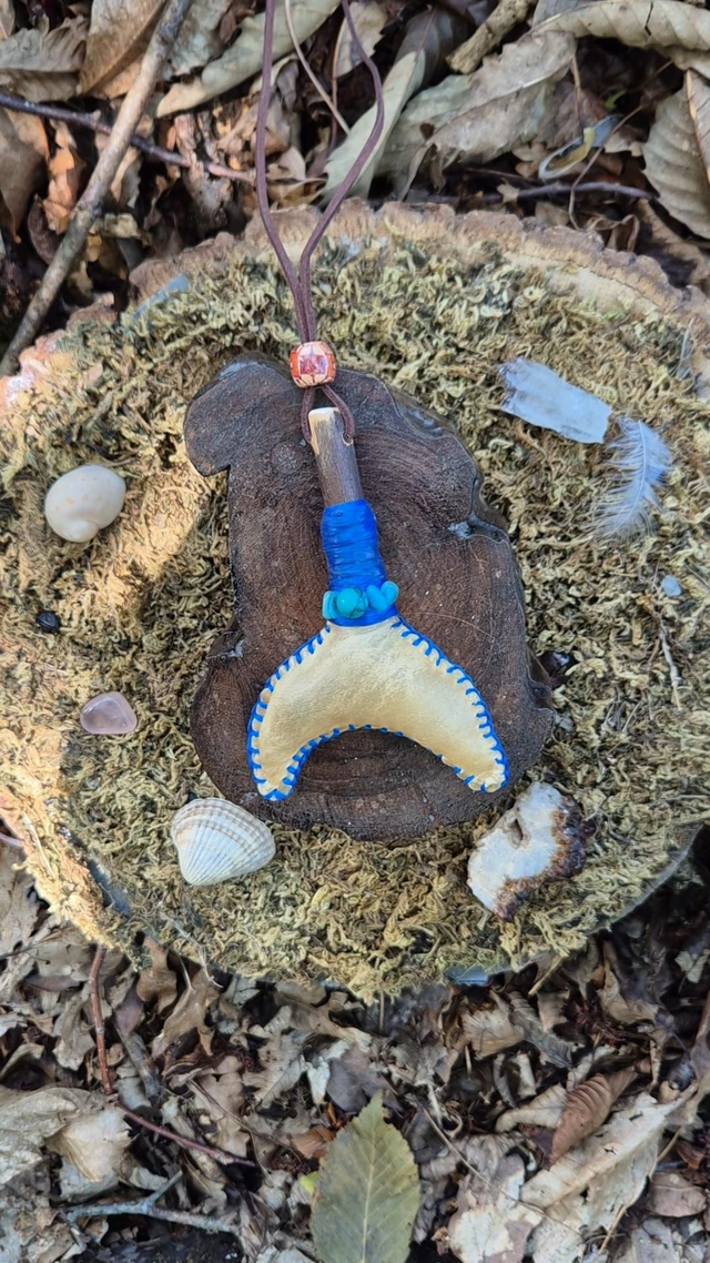 New Moon Reindeer and Turquoise Necklace Rattle