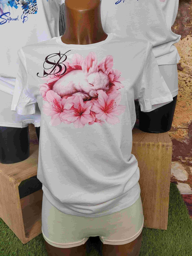 T-SHIRT FEMME BLANC (A111)