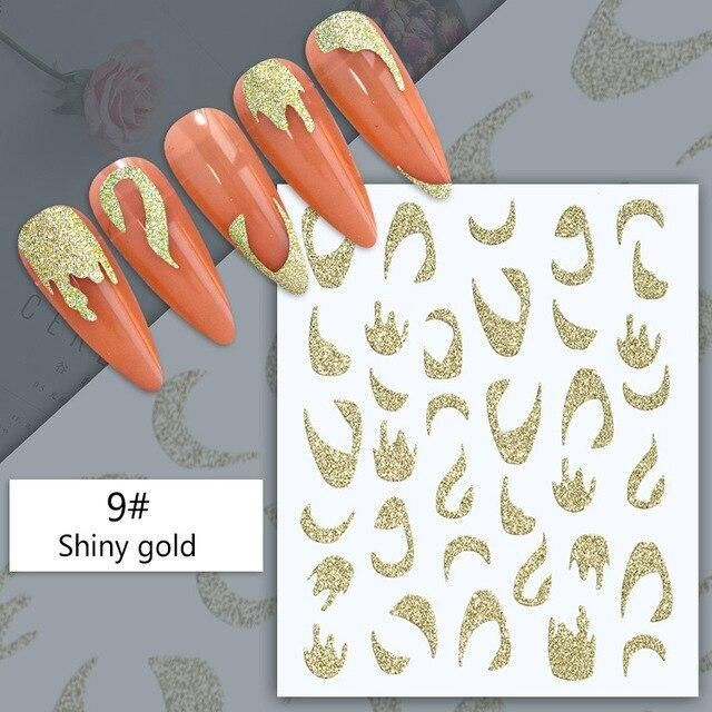 Καρτέλα αυτοκόλλητα νυχιών με γκλιττερ 