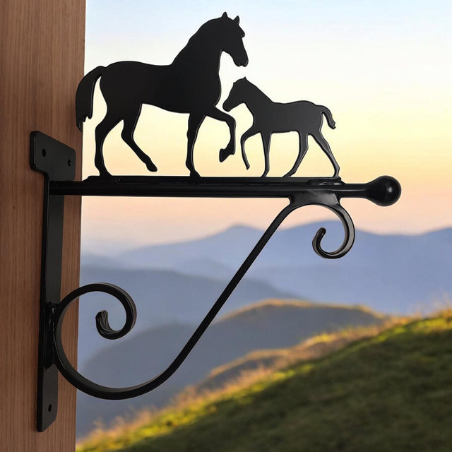 Horse &amp; Foal Hanging Basket Bracket