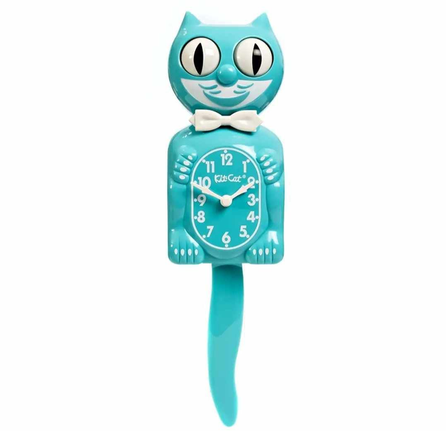 Kit cat clock bleu turquoise