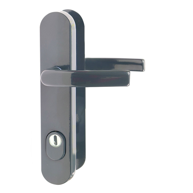 Hliníkové bezpečnostní kování - klika/klika s překrytím vložky F7016