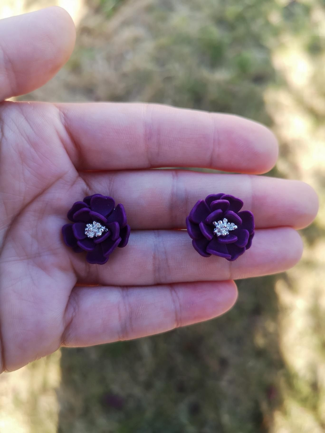 Collection Florale Prune sauvage - Boucles d'oreilles Naomi