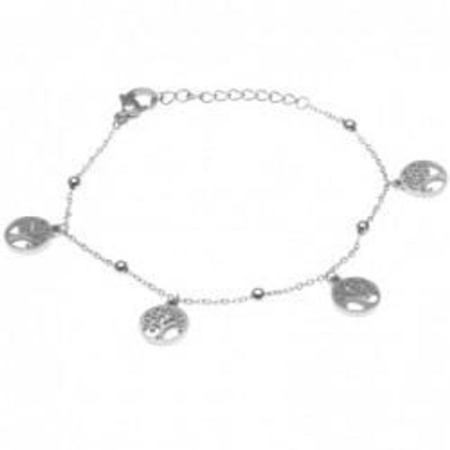 Bracciale donna in acciaio con charms portafortuna 