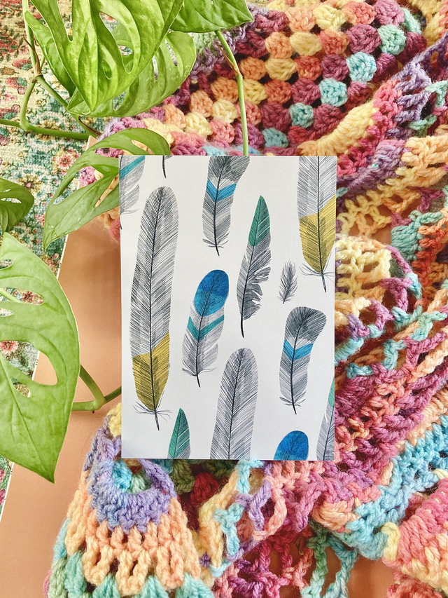 'Feather' postcard