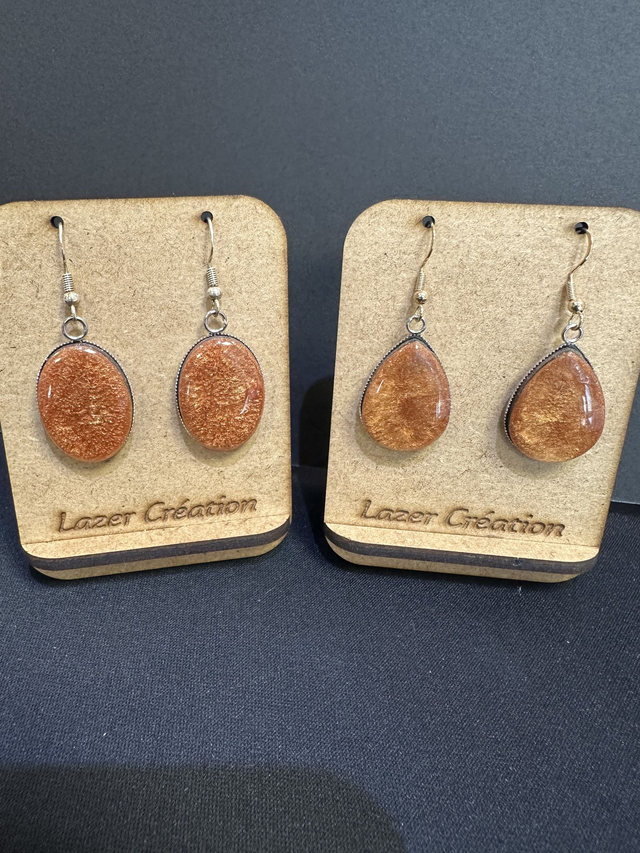 Boucles d'oreilles bois