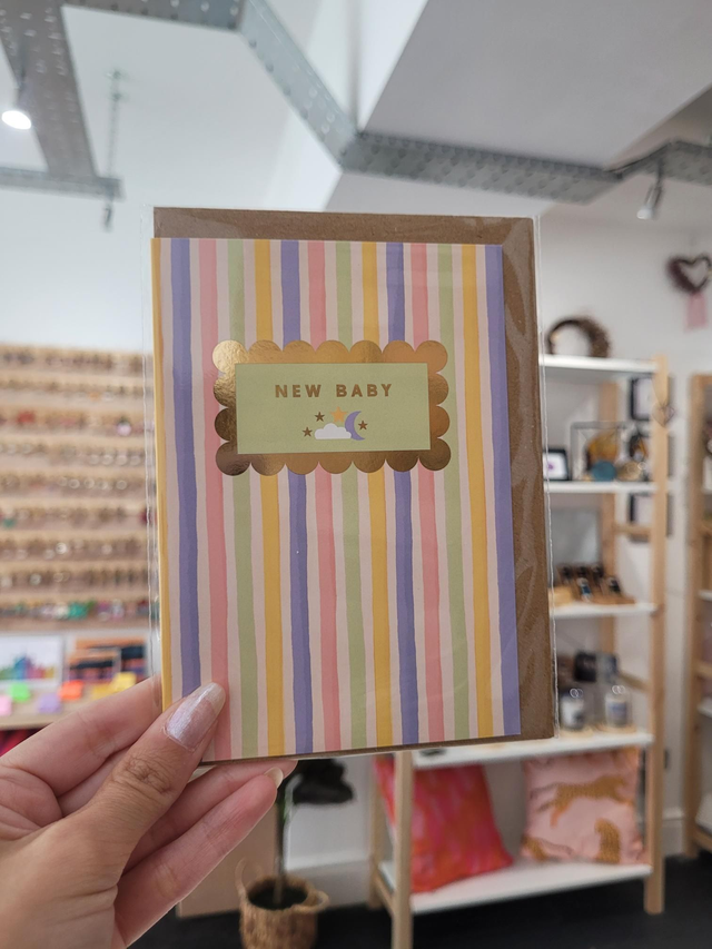 New Baby Gold Foil Greetings Card - EV-034