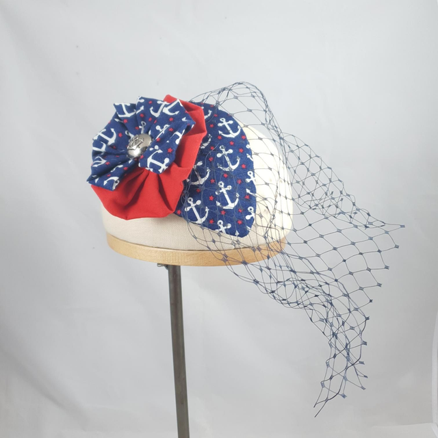 Fascinator goutte - Marine