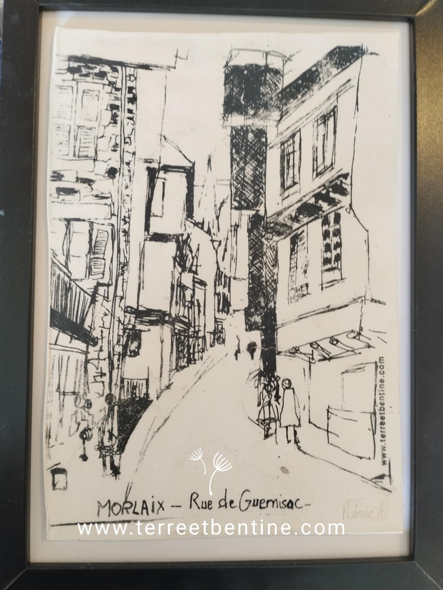 COLLECTION : Dessin - Morlaix - "Rue Ange de Guernisac"