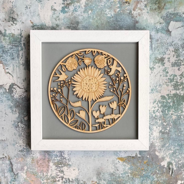 LOVE - framed laser cut wood