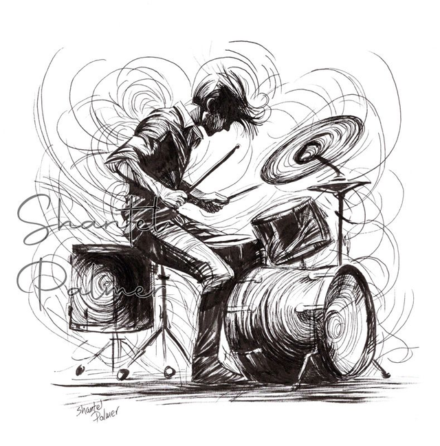 Scribble drummer sketch 