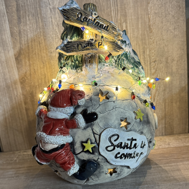 Keramik | Deko Lichterkugel "Santa is coming"