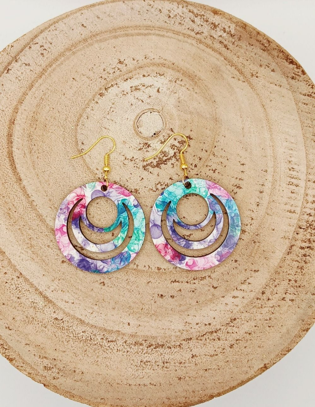 Boucle d&#039;oreilles Galaxy &quot;trio de couleurs&quot;