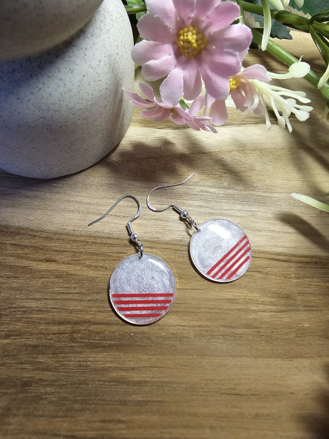 Boucles d&#039;oreilles 20mm Argent -&quot;Un Cœur à la Mer&quot; — L&#039;élégance au rythme des vagues-rayer rouge