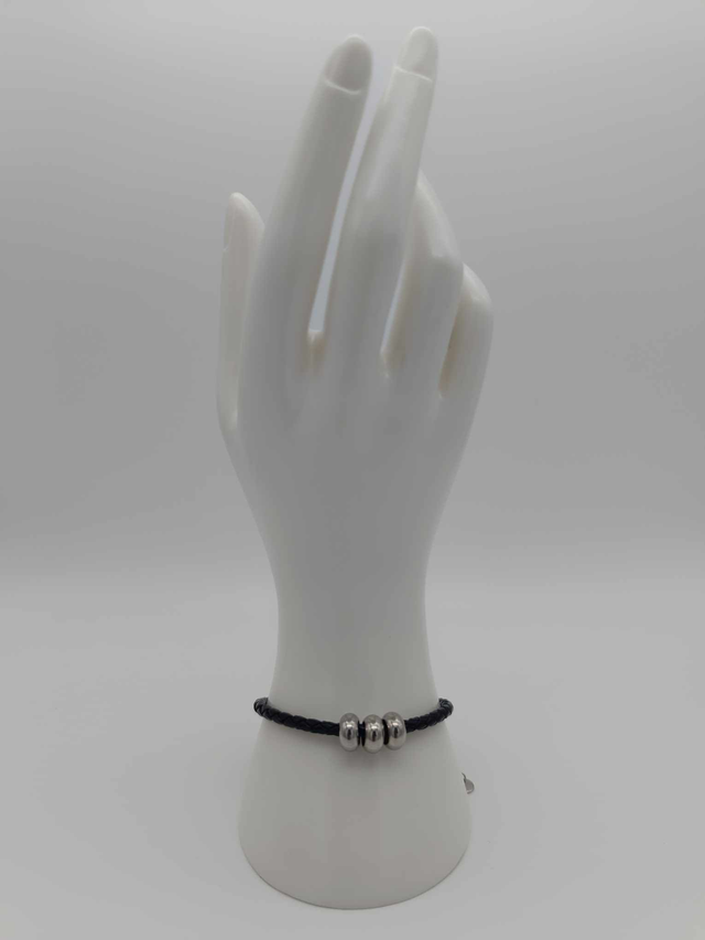 Bracelet en cuir tressé avec charms ronds