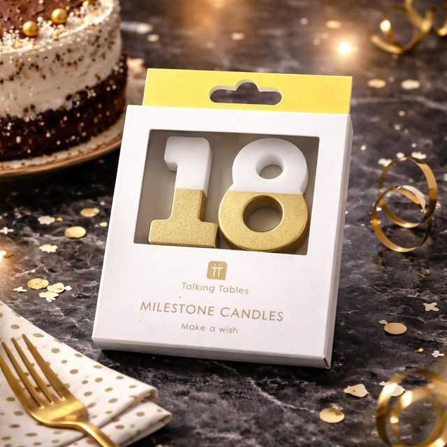 Bougie blanc or 18 ans