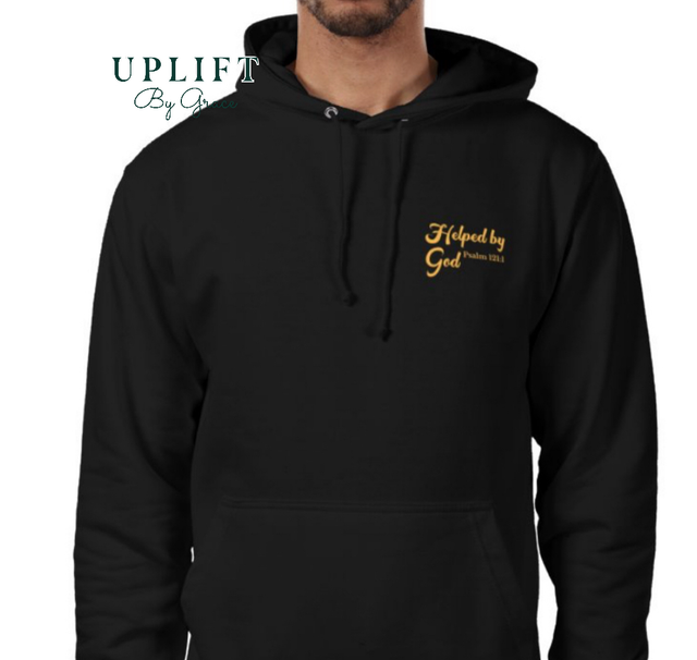Helped by God Hoodie — Black