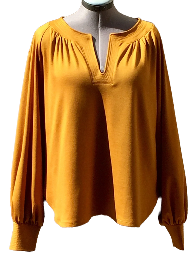 Blouse jaune moutarde - taille 42 (fr)