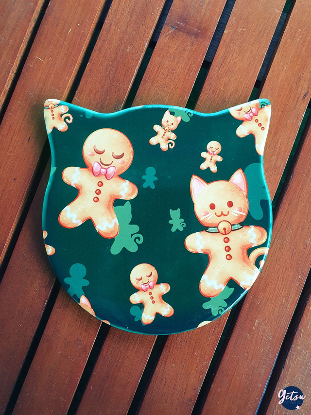 Sous-verre en porcelaine en forme de chat, bredele