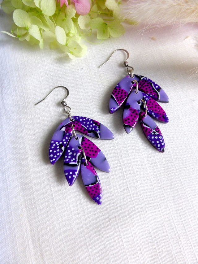 Boucles d'oreilles 3 pièces - Lagon de lavande