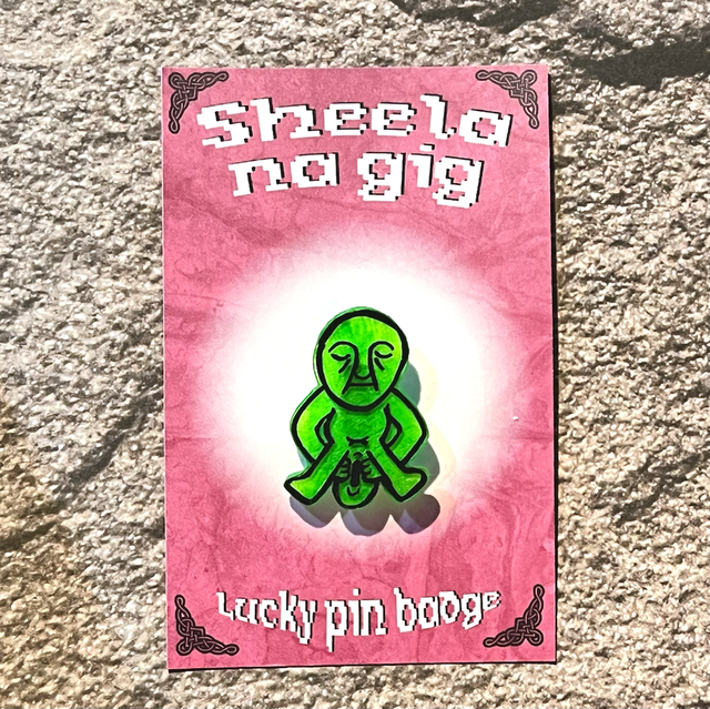 Sheela na Gig Pin Badge - Green (B)