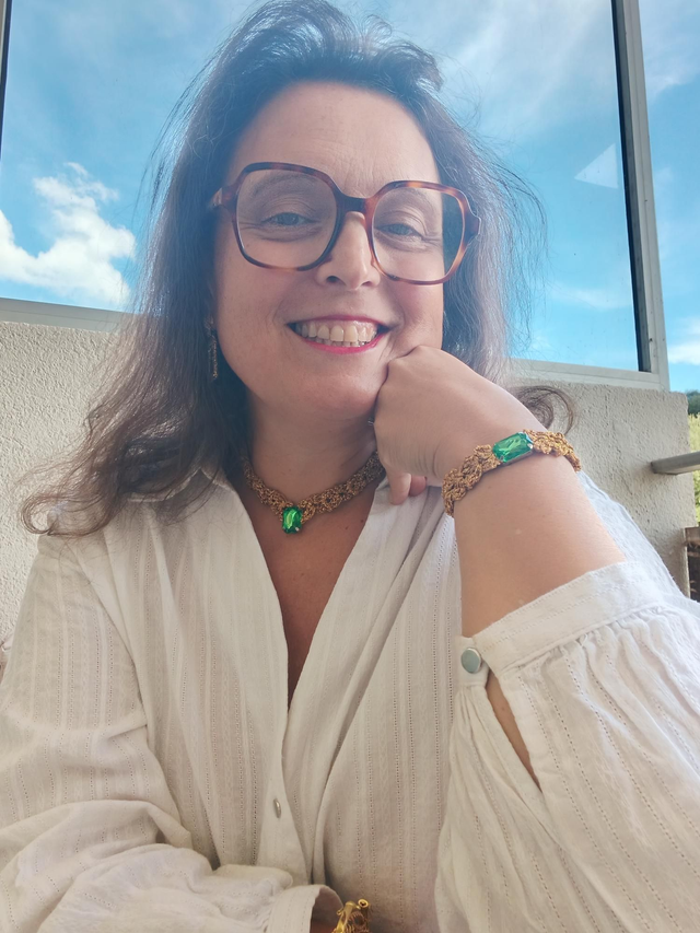 Bracelet cabochon vert 