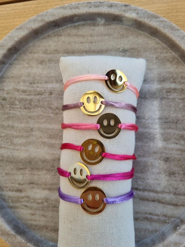 Satinarmband Smiley 