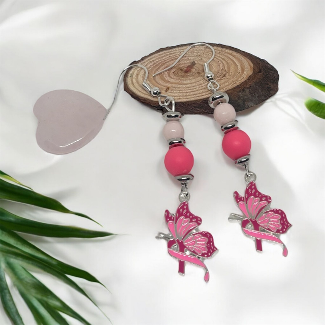 Boucles d'oreilles octobre rose 