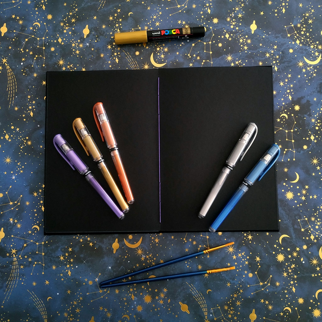 Carnet d'artiste A5 PAGES NOIRES multitechnique