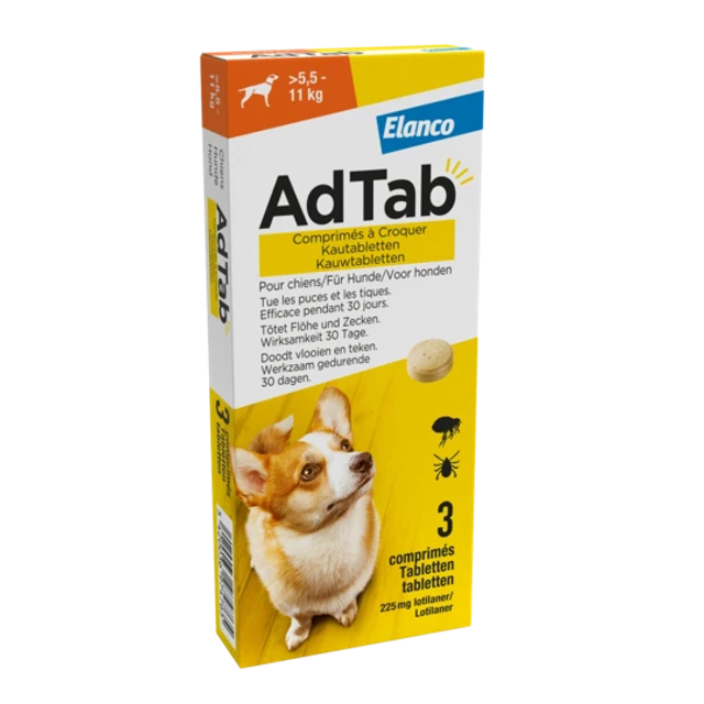 Adtab kauwtablet voor honden (>5,5 - 11 kg) 3 tabletten