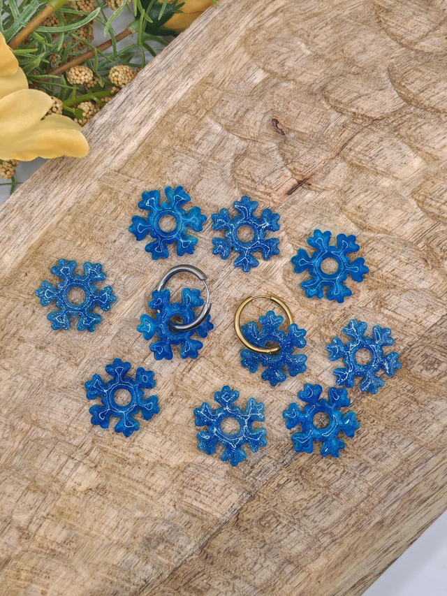 Choupettes flocon réversibles bleu