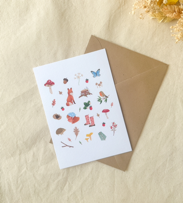 Carte Moodboard Promenade en forêt