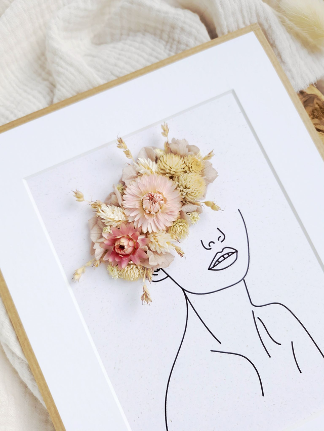 Illustration à fleurir - petit modèle - Modèle "Junon" PERSONNALISABLE