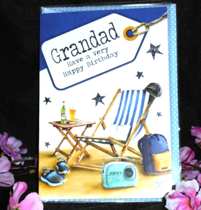 Grandad Birthday Card Beach Cair Design 