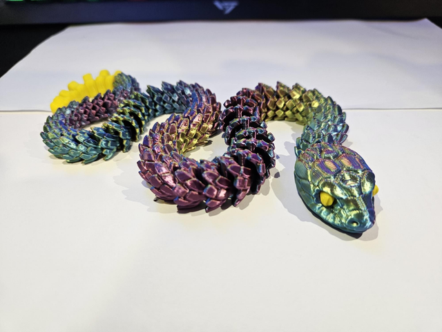 GS3Ds 3D Printed Articulated Snake - Unique and Fascinating Decor Piece. Autism and ADHD.
