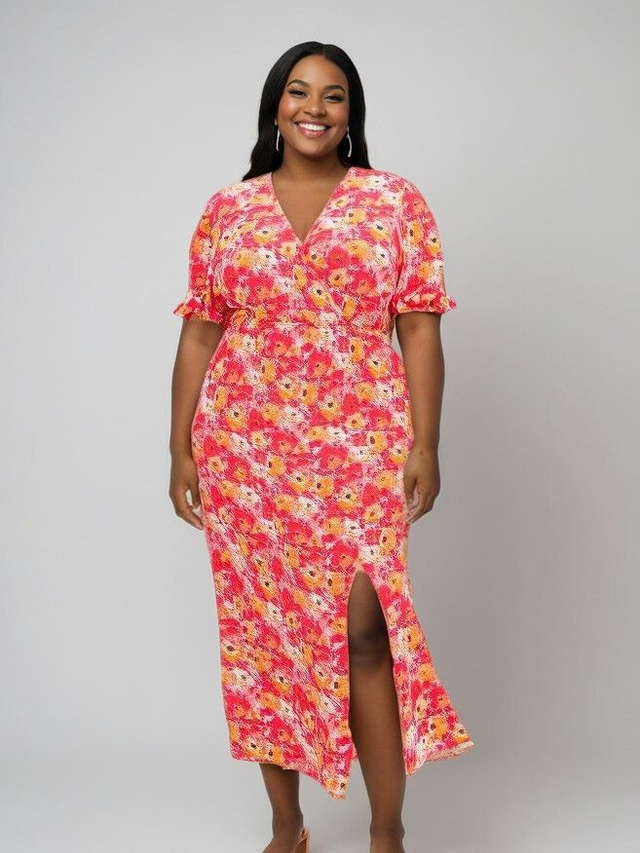 Robe imprimée rouge