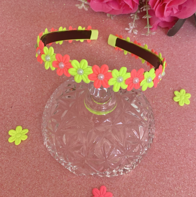 Serre-tête fleurs néon 