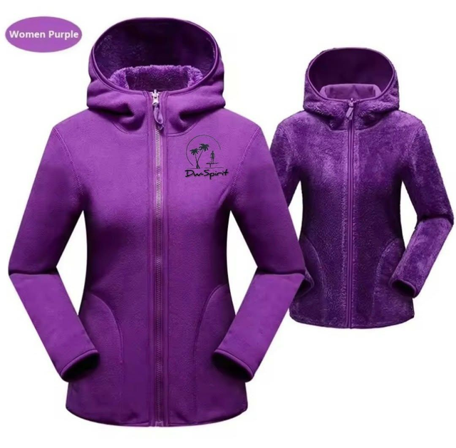 Veste à capuche réversible femme, Purple, Dw 3D Noir