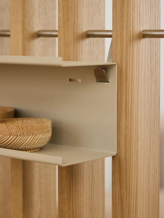 Woodupp Nell Double Metal Shelf BM1 Beige 63.5 cm