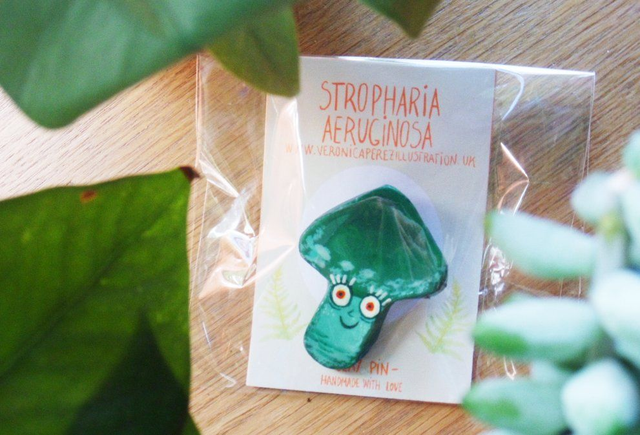Stropharia Aeruginosa - Mushroom brooch