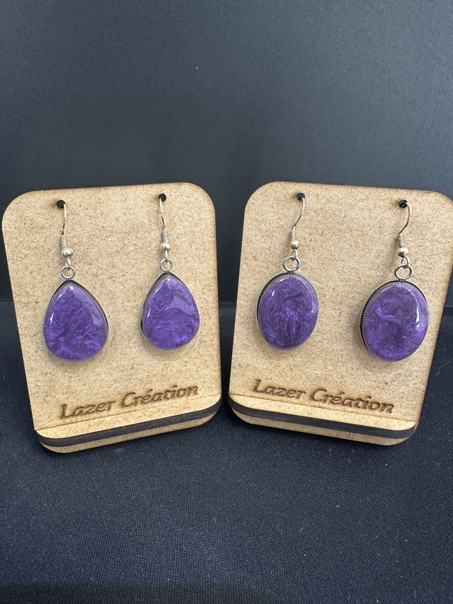 Boucles d'oreilles bois