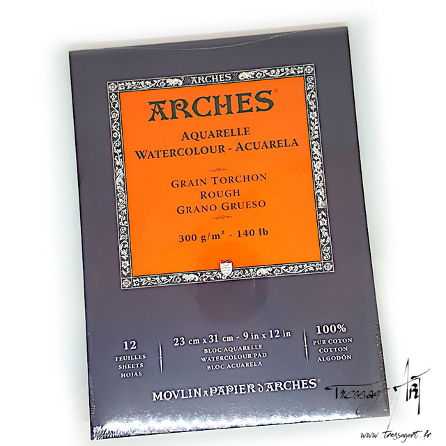 ARCHES - PAPIER AQUARELLE 23*31 CM GRAIN TORCHON - CA065