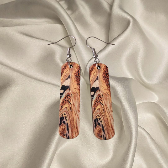 N° 59 Boucles d'oreilles baguette fantaisie hypoallergénique 