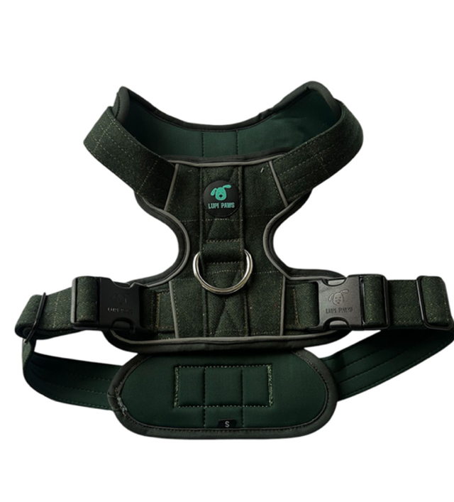 Tweed Harness - Green (Lupi Paws)