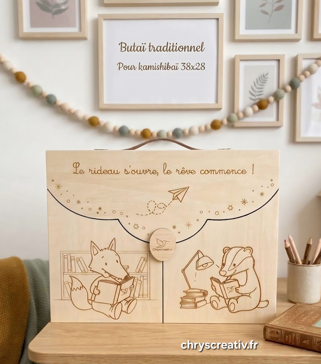 BUTAÏ traditionnel 38x28 pour kamishibaï 