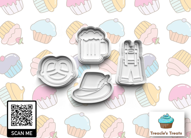 Oktoberfest Theme Fondant/cookie stamps with cutters