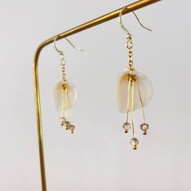 Boucles d'oreilles coquillages & cristal