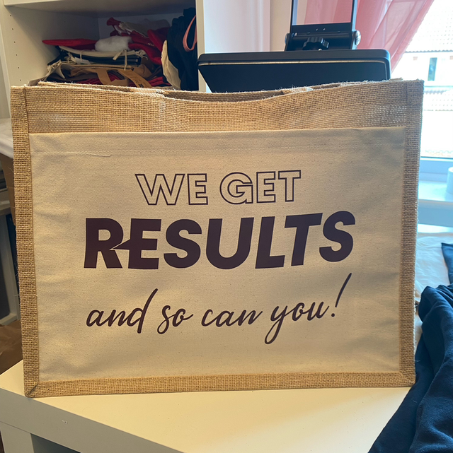 We Get Results Canvas Shopper Jute Bag (Herbalife Members Only)
