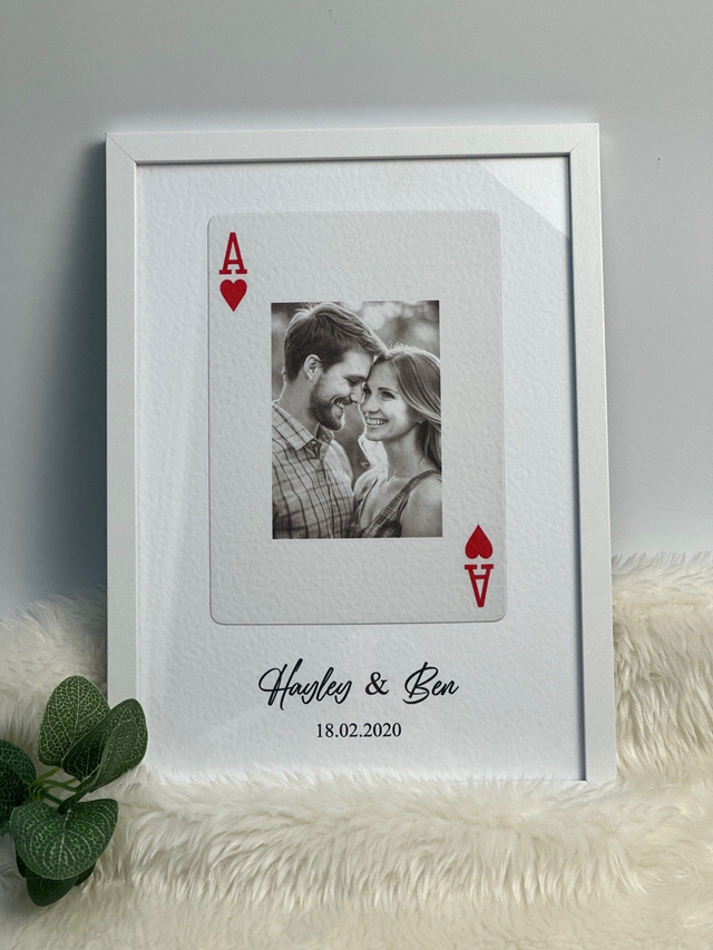 Ace of Hearts 3D Effect A4 Photo Print – Valentine’s Gift, Anniversary Gift, Personalised Love Print, Framed or Unframed